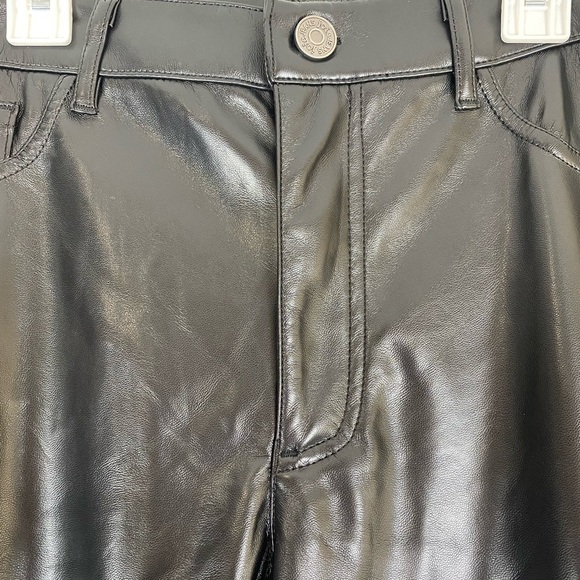 Joie Black Faux Leather Pants Slim Cut Pants Black Trousers size 8 NWT - Picture 10 of 10